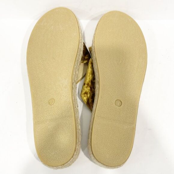 Matt Bernson Womens Sz 10M Shoes Slide Porto Gold Velvet Espadrille Spain‎ - Picture 9 of 11